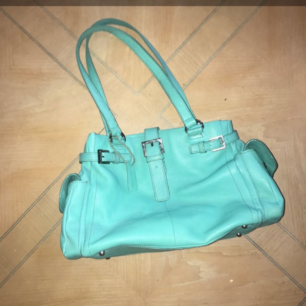 Vintage Mint Color Genuine Leather Purse